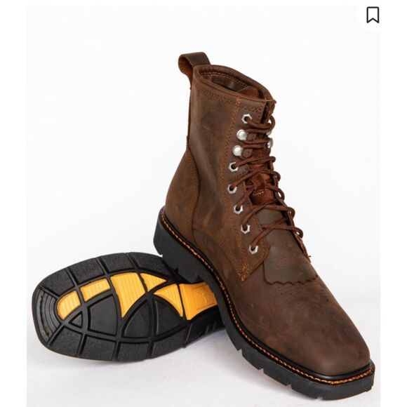 Rugged Brown Leather Boots for Men main image 9